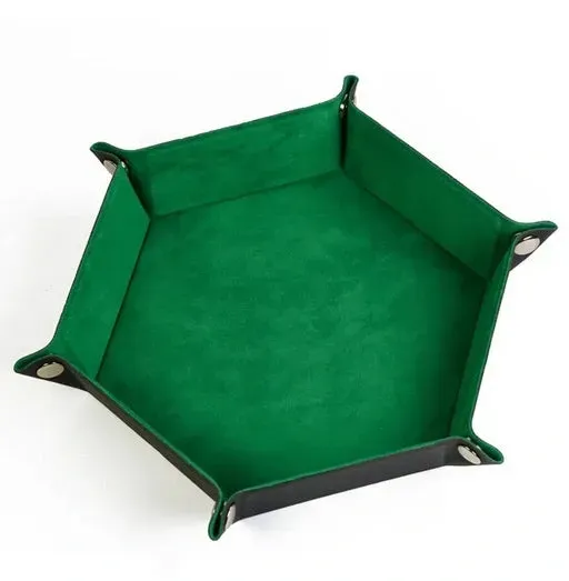 Dragon's Lair Velvet Hexagon tärningsbricka mörkgrön vikbar