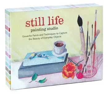 Games Room Still Life Painting Studio gouacheset med bok