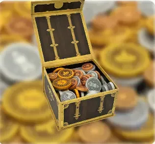 Dragon's Lair Pengar i trä Coin Chest 2 mynt 150-pack