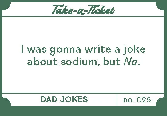 Games Room Take-a-Ticket Dad Jokes skämtbox 200 biljetter