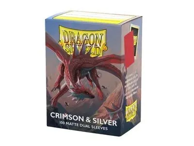 Dragon Shield Matte Dual Crimson Silver kortfickor 100-pack matta
