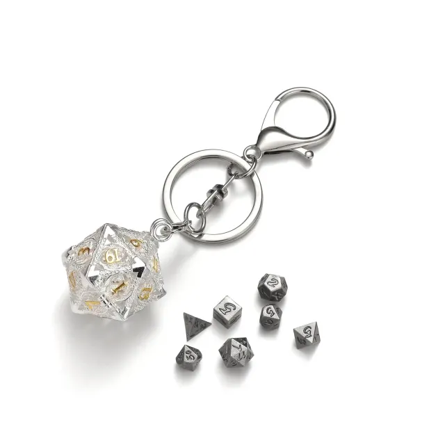 Dragon's Lair Mini Metal Dice Set nyckelring tärningar silver
