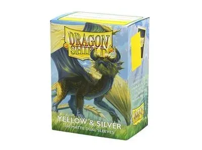 Dragon Shield Matte Dual Yellow Silver kortfickor 100-pack matta