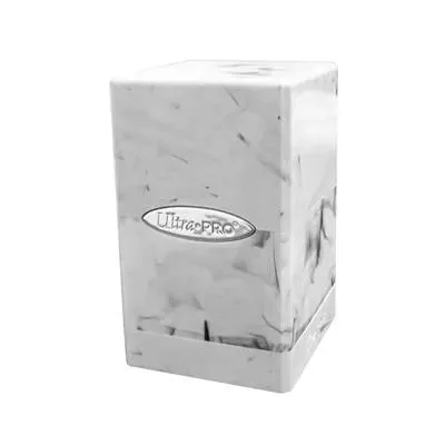 Marble Satin Tower White Black kortlåda 100 kort