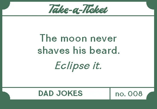 Games Room Take-a-Ticket Dad Jokes skämtbox 200 biljetter