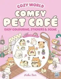 Cozy World Comfy Pet Café målarbok klistermärken 23 sidor