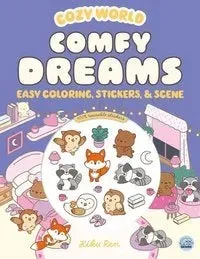Cozy World Comfy Dreams målarbok med klistermärken 48 sidor